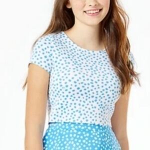 Lilly Pulitzer THELMA White & Blue Polka Dot Top size 10